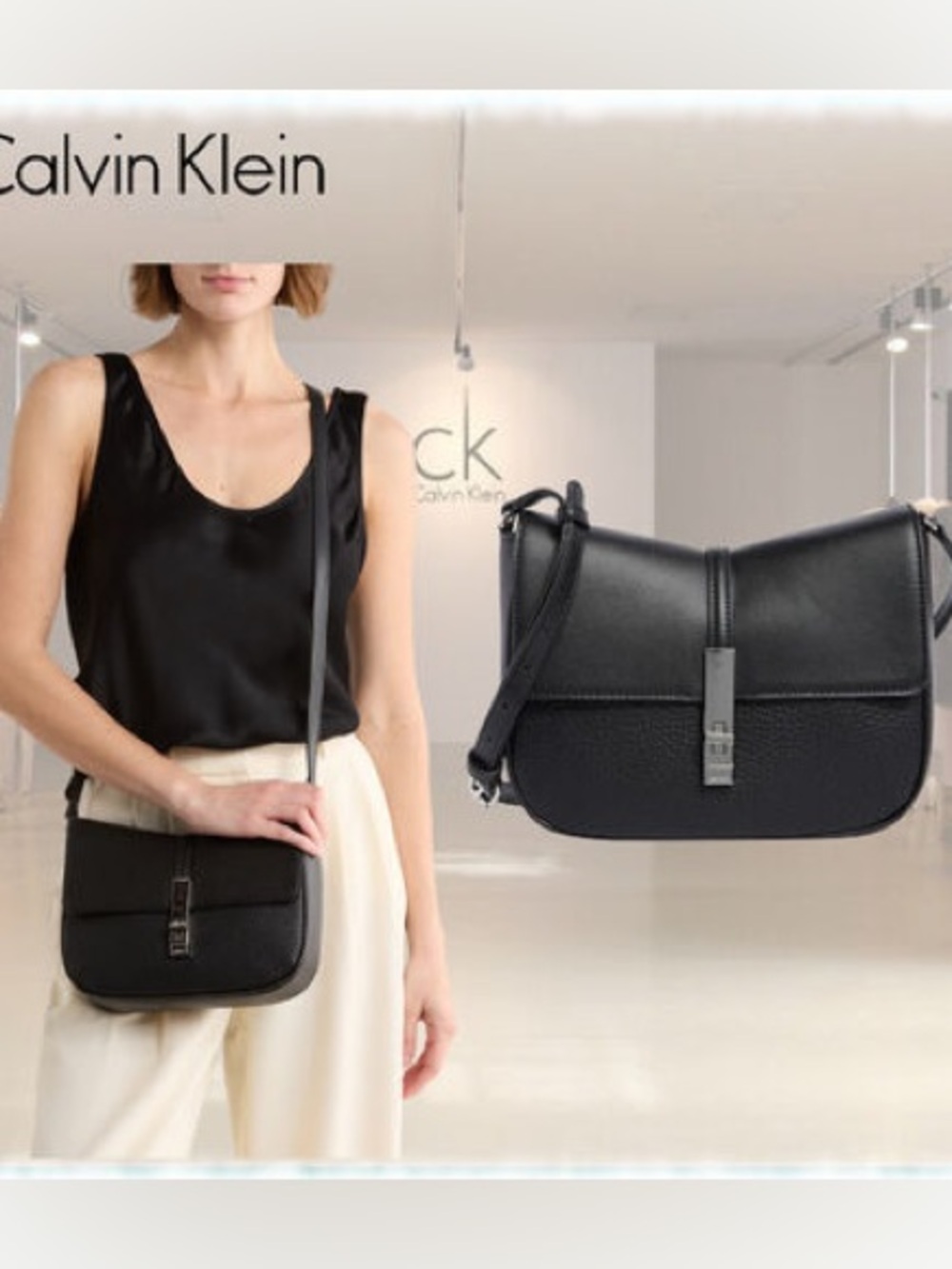 NWT Calvin Klein Liliana Black Crossbody Bag - Brand New $139